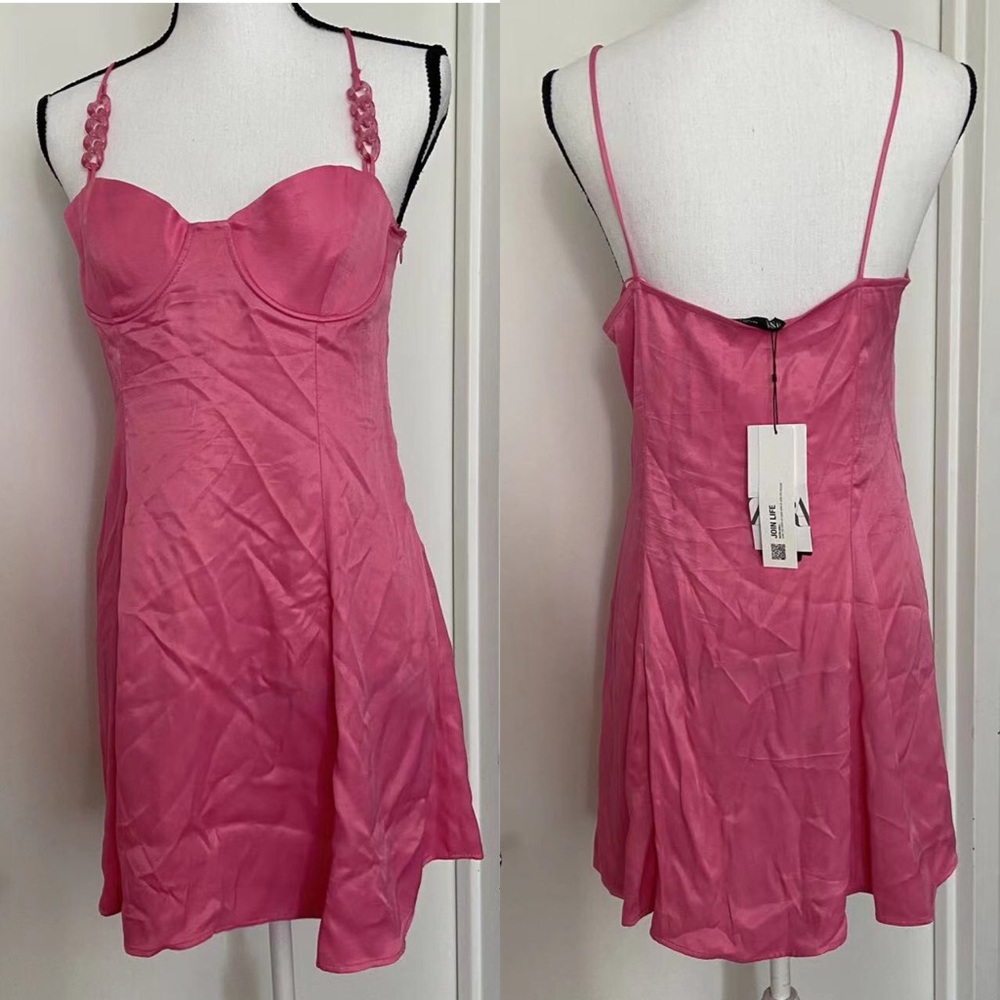 Zara Satin Effect Corset Style Dress Size Large